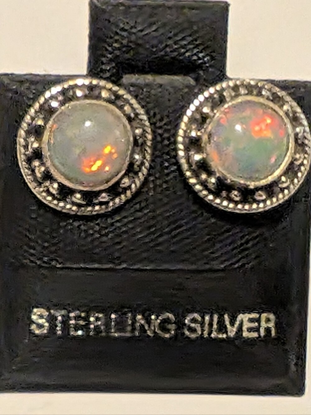 Ethiopian Opal Stud Earrings 925 Sterling Silver